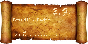 Botyán Fedor névjegykártya